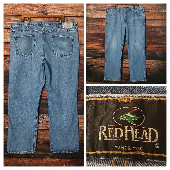 Redhead Jeans Mens 44X30 Classic Straight Fit Blue Denim 100% Cotton - Picture 1 of 10
